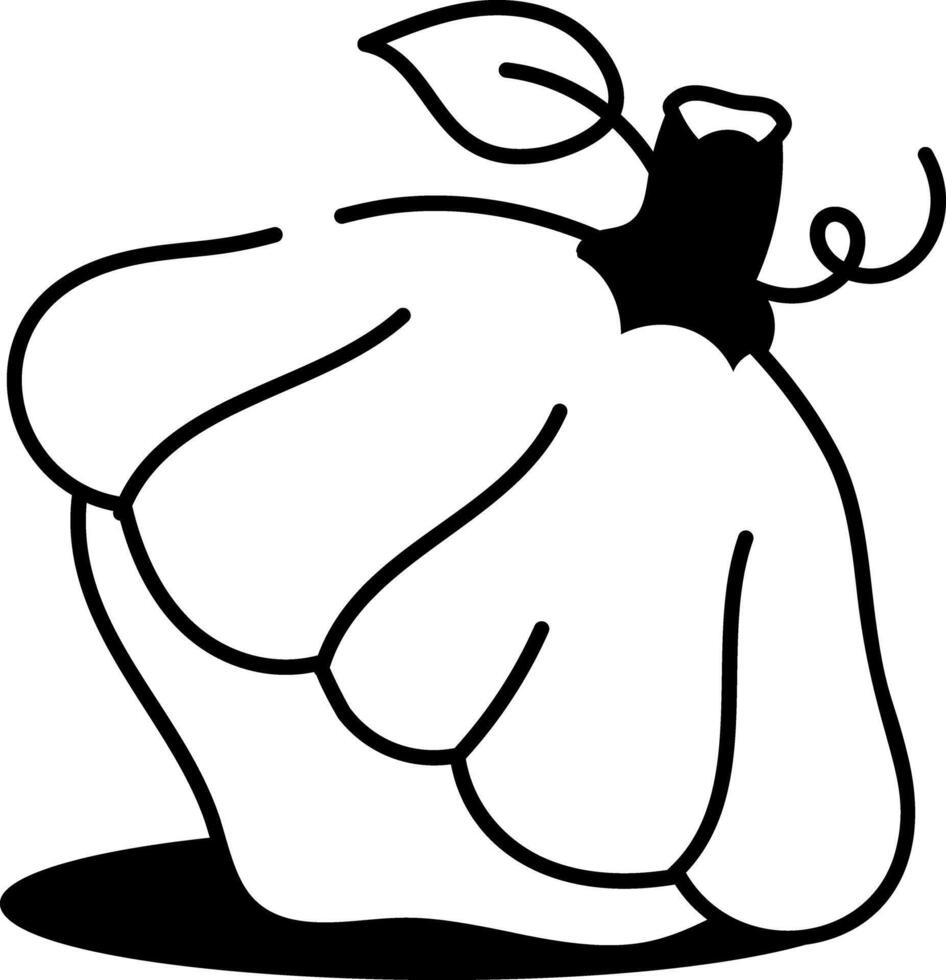 A doodle style icon showing pattypan vector