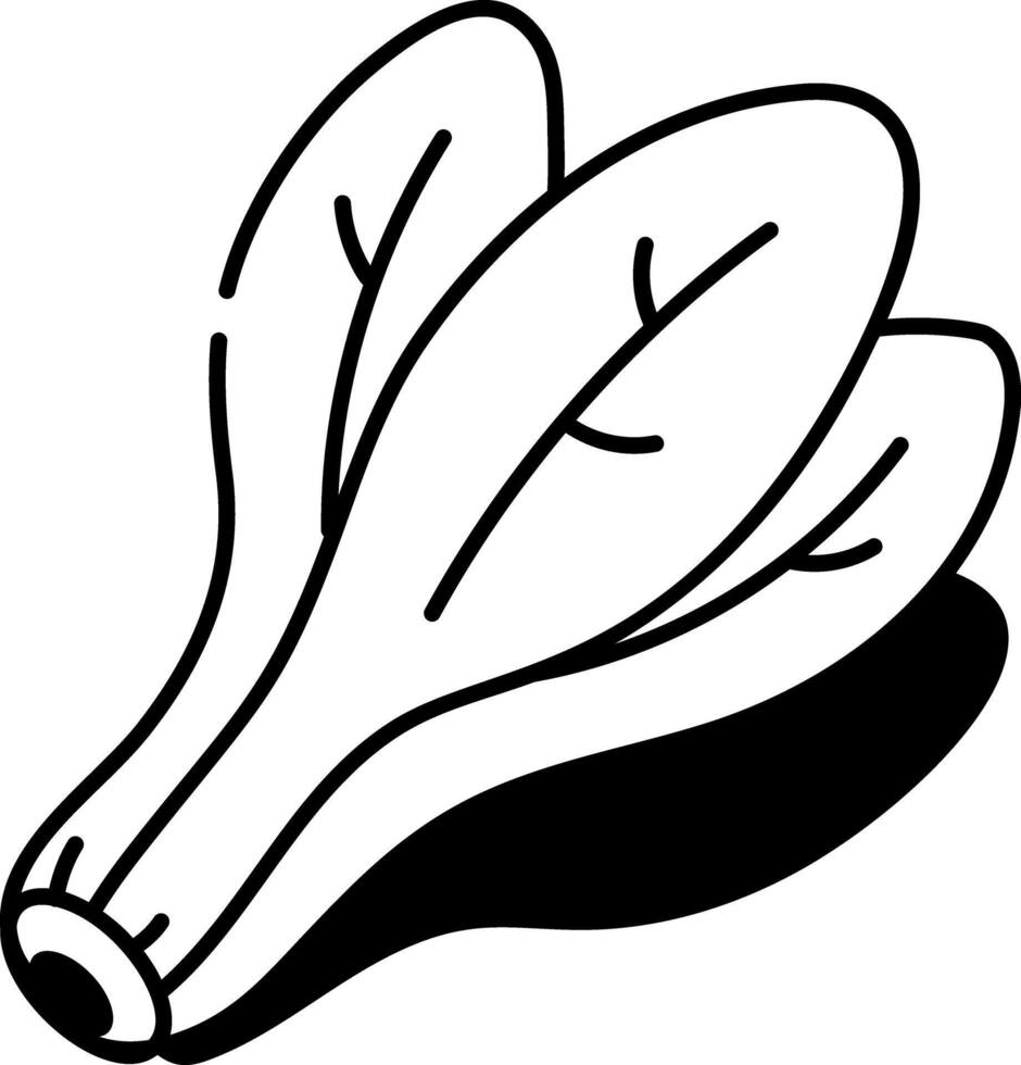 A sketchy style icon showing bok choy vector