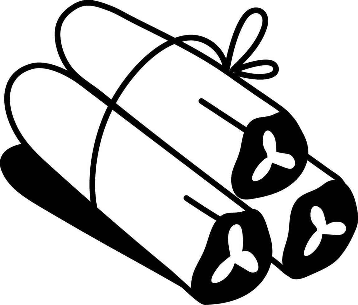 A sketchy style icon depicting drumstick vegetable vector