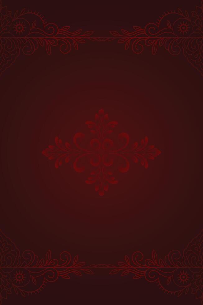 Elegant maroon background with ornate floral frame vector