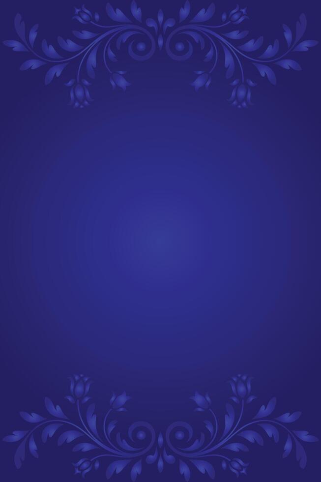 Elegant blue floral frame background design for invitation vector