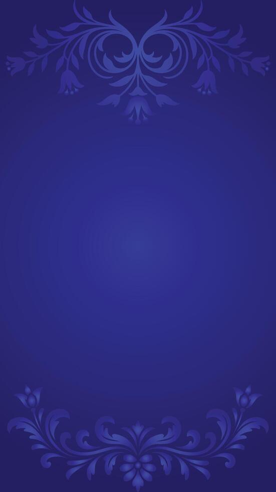 Elegant blue floral frame design background vector