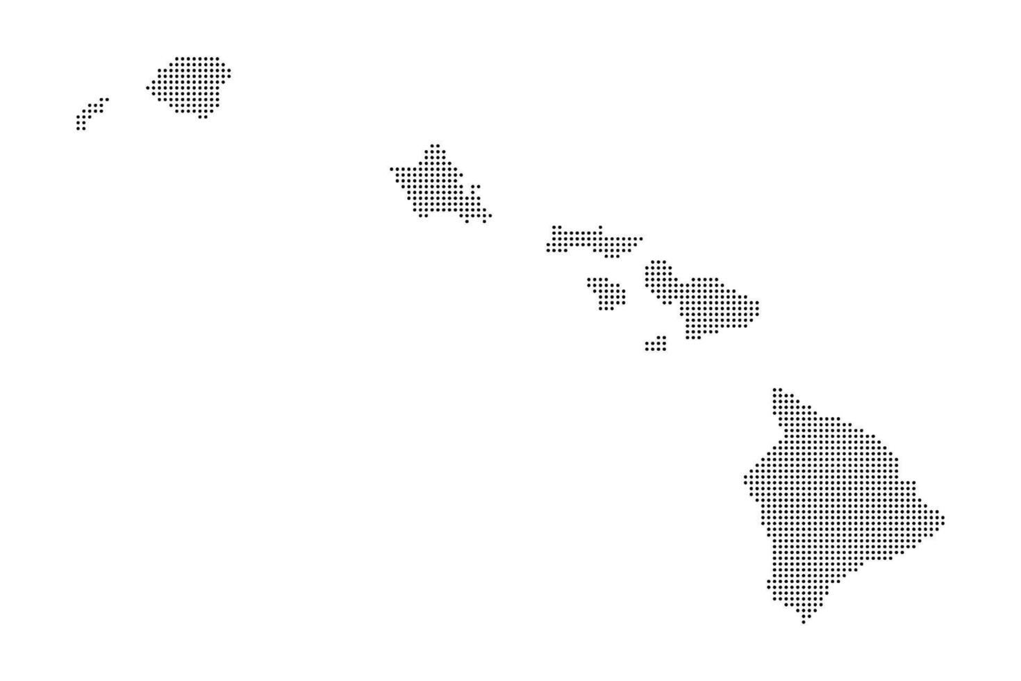 Dotted Map of Hawaiian Islands vector