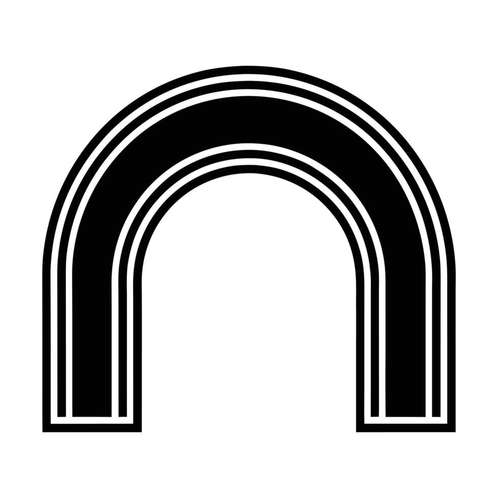 a black and white logo of a rainbow arch vector
