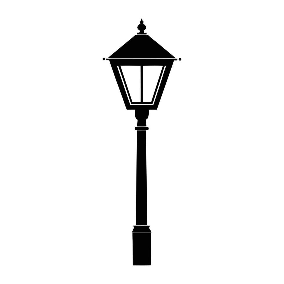 a black and white illustration of a street lamp. vector