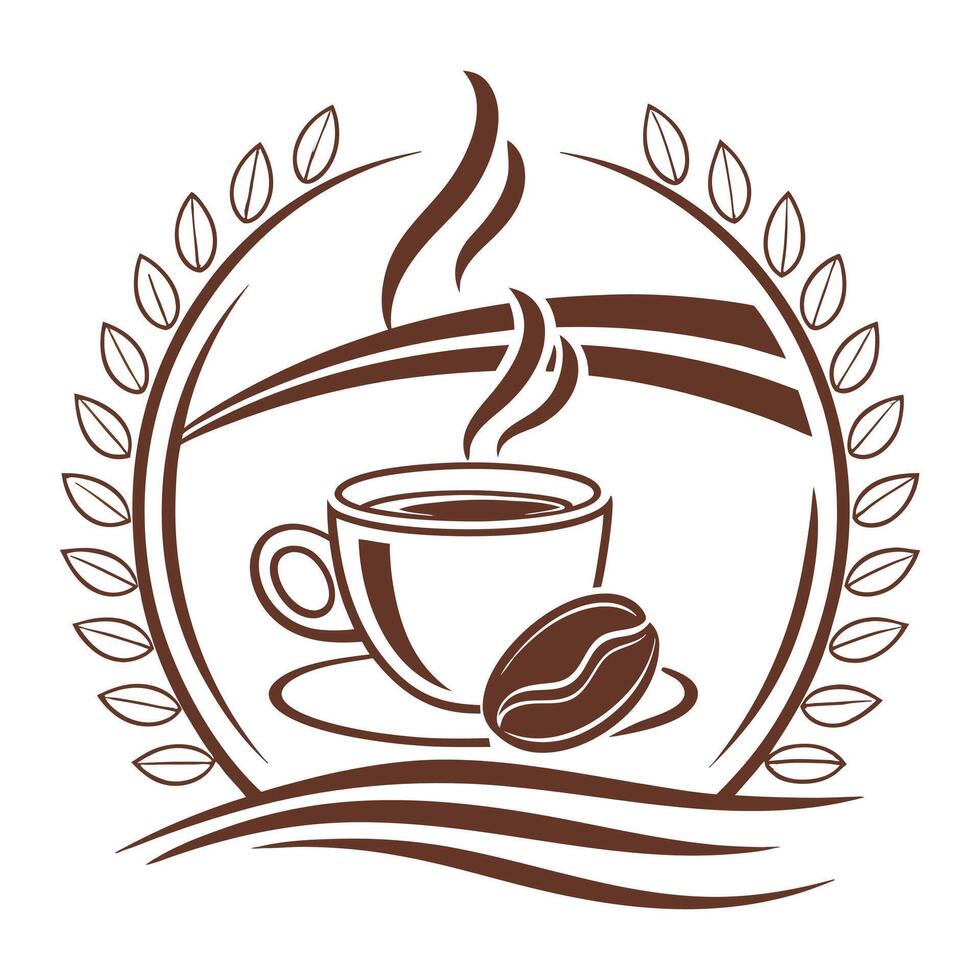 coffee cup and beans illustration vector