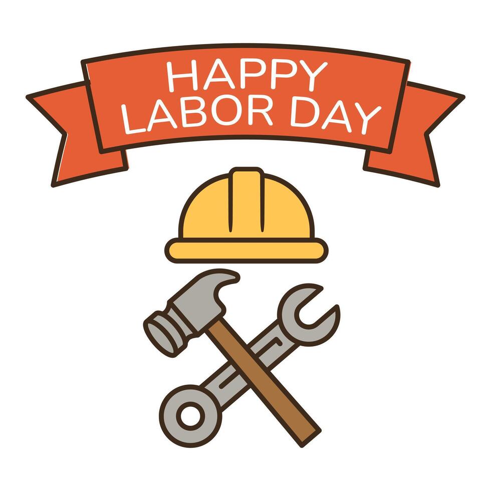 Happy Labor Day Cartoon Illustration. Perfect For Labor Day Event, Banner, And Other. vector