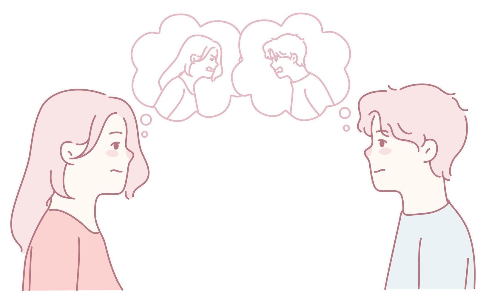 Two people thinking about conflict vector