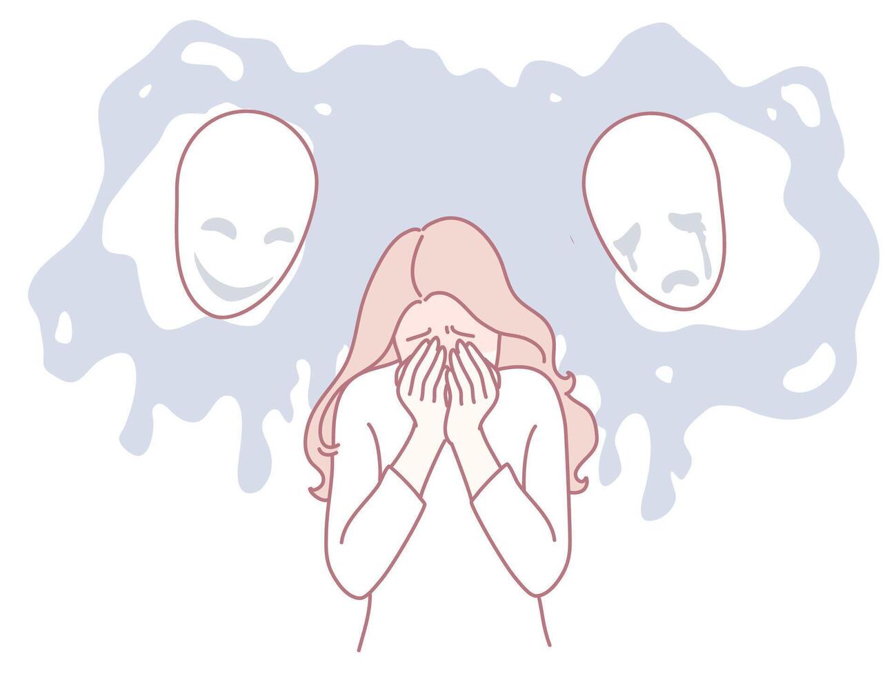 Exploring Emotional Struggles The Interplay of Joy and Sorrow in Human Experience vector