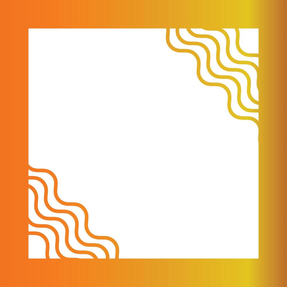 Orange yellow gradient wavy border banner design vector