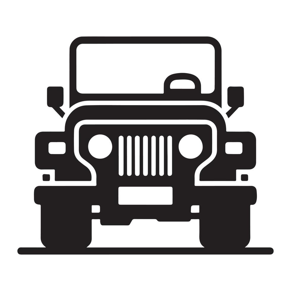 Front view of a sturdy off-road vehicle. vector
