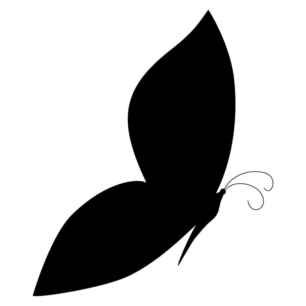 Simple flat monarch silhouette butterflies illustration. Black butterflies collection. Silhouettes, vector