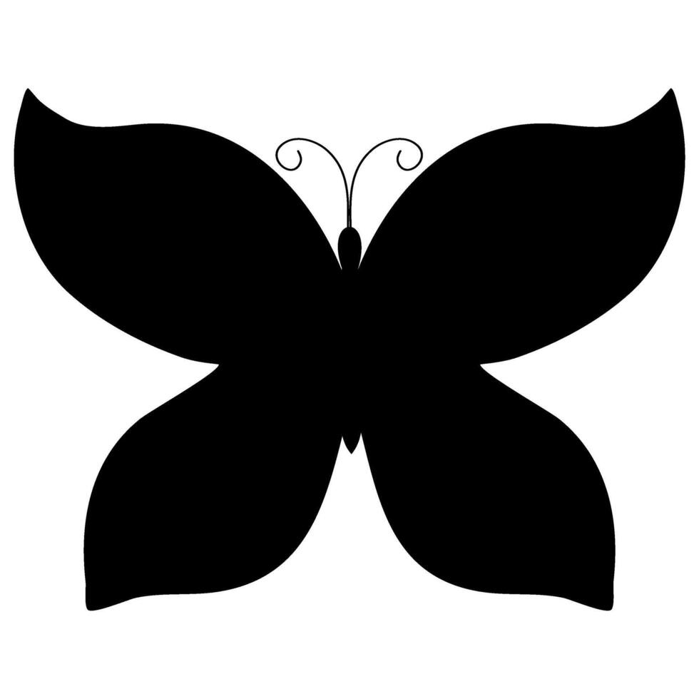 Simple silhouette icon butterflies illustration. Black butterflies collection. Silhouettes, isolated vector