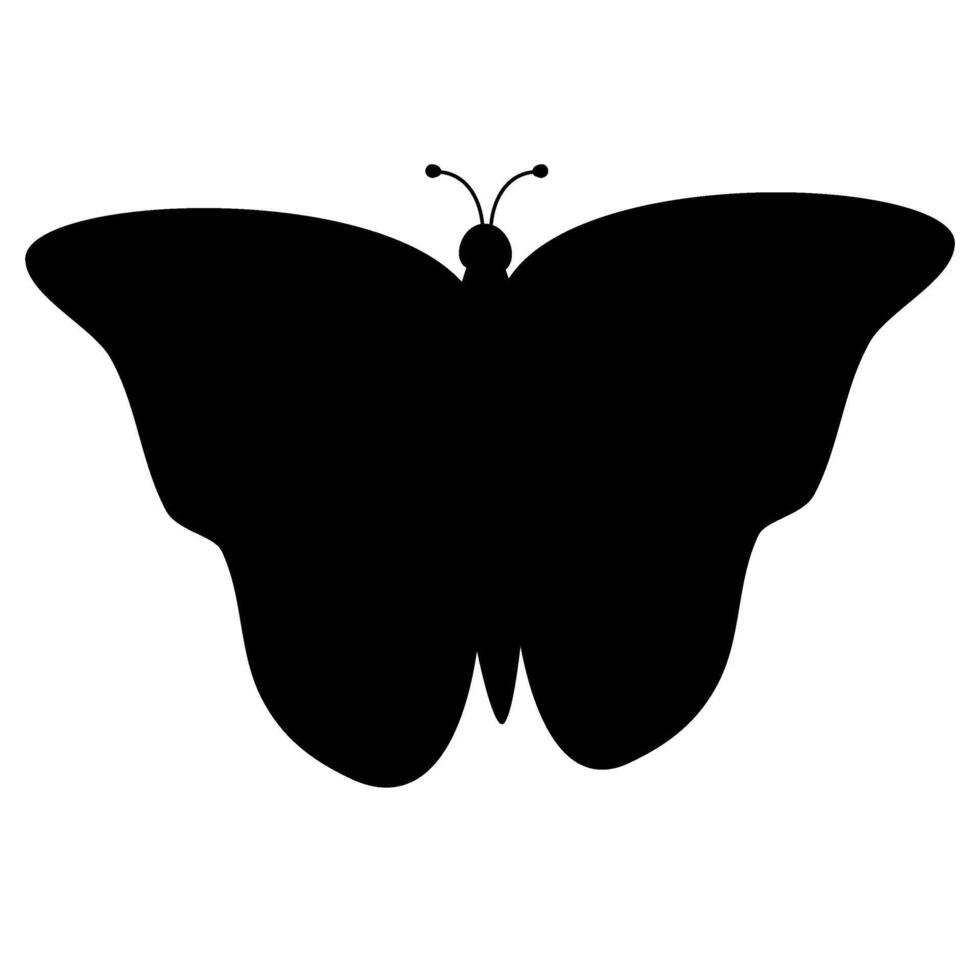 Simple silhouette butterflies illustration. Black butterflies collection. Silhouettes vector