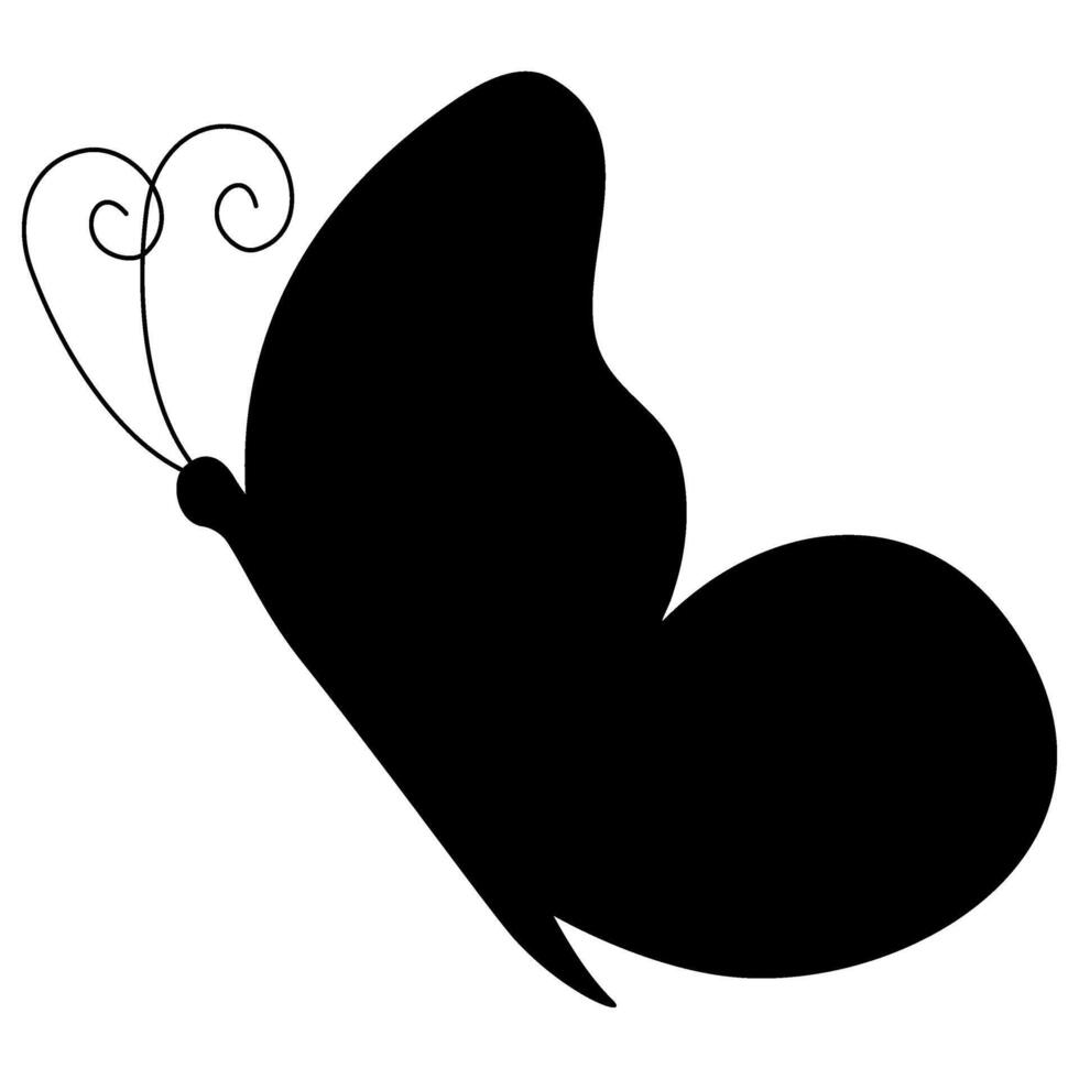 Simple flat monarch balck,silhouette butterflies illustration. Black butterflies collection. Silhouettes vector