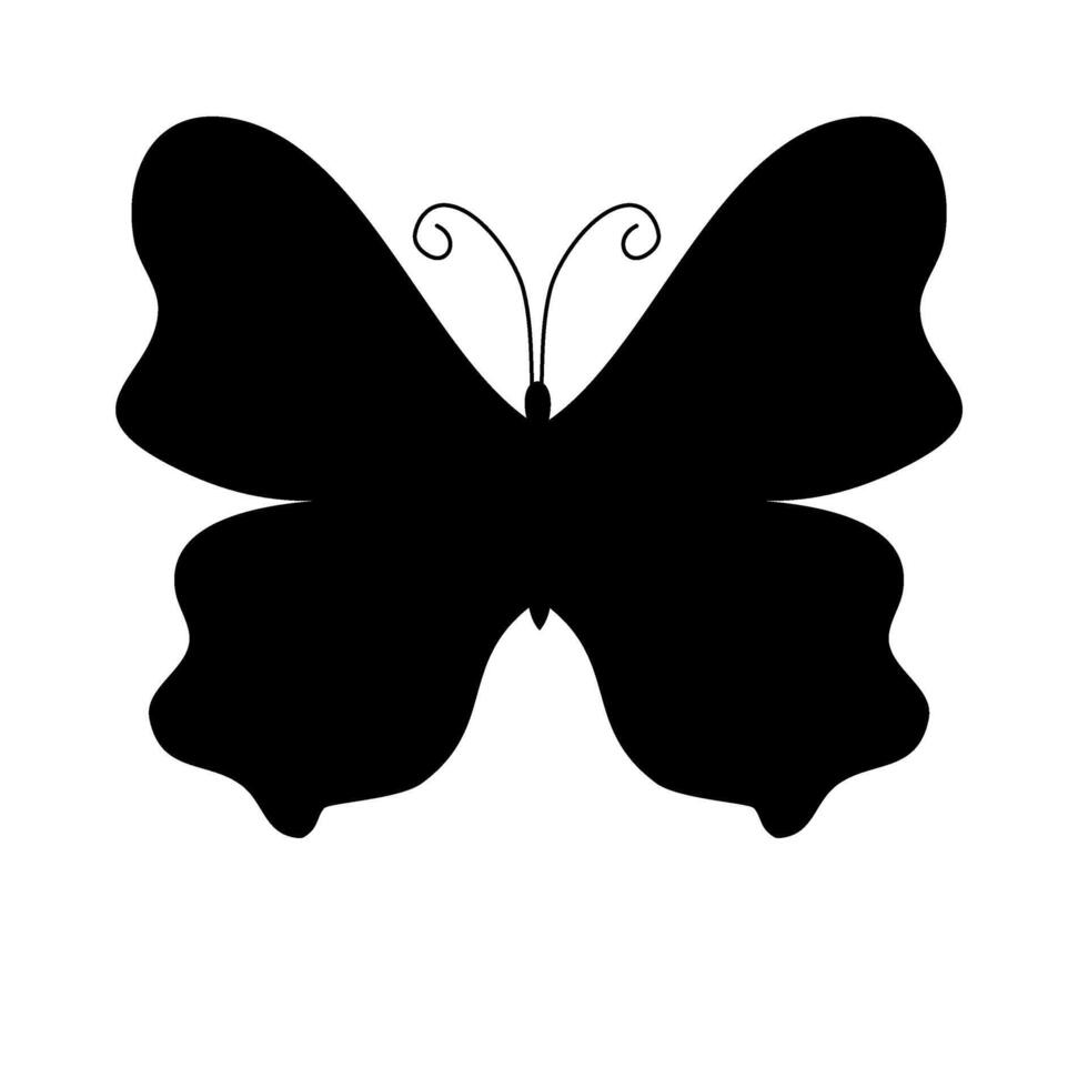 Simple flat spring monarch silhouette butterflies illustration. Black butterflies collection. Silhouettes, vector