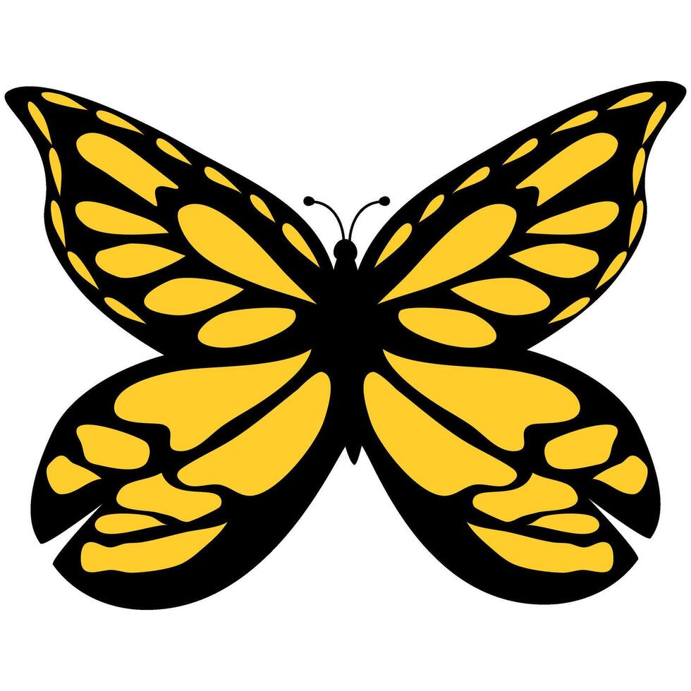 Colorful of summer yellow butterflies. Trendy modern illustration icon vector