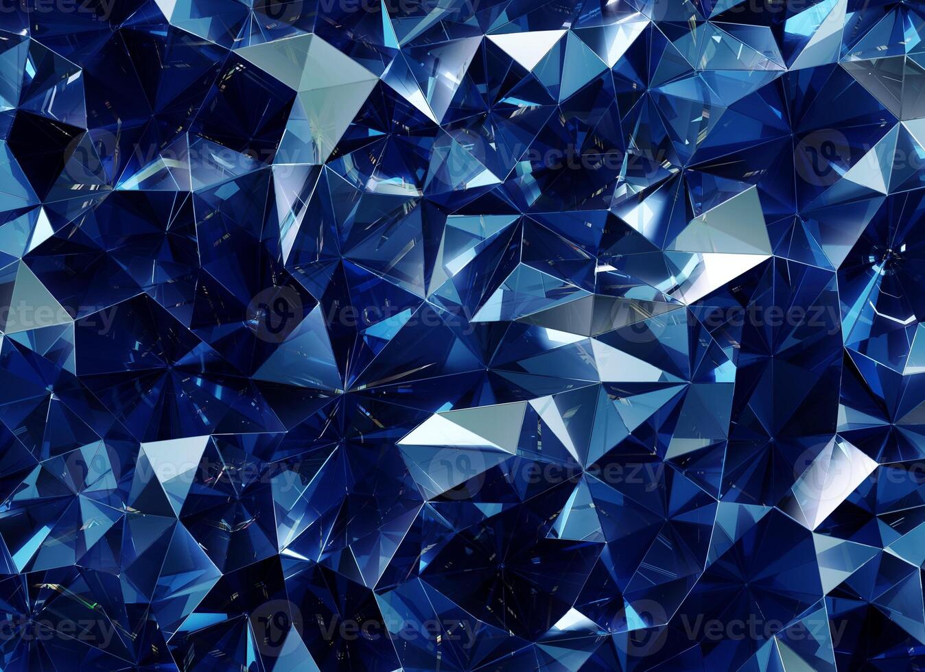 Abstract Blue Diamond Texture Crystal Close-Up Background 3D rendering photo