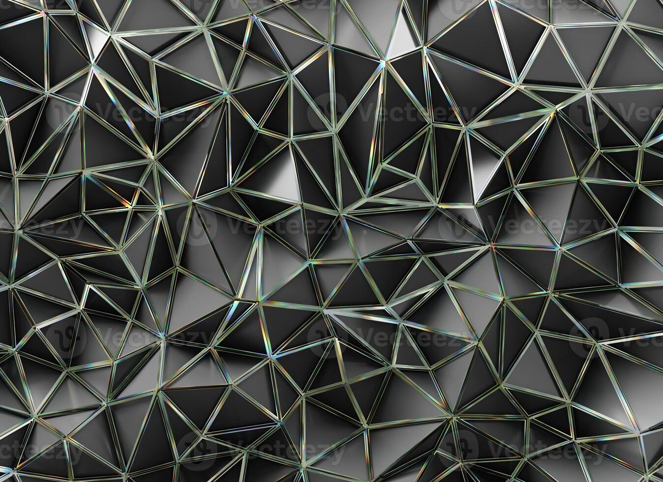Abstract mesh futuristic black and caustic background wallpaper 3d rendering photo