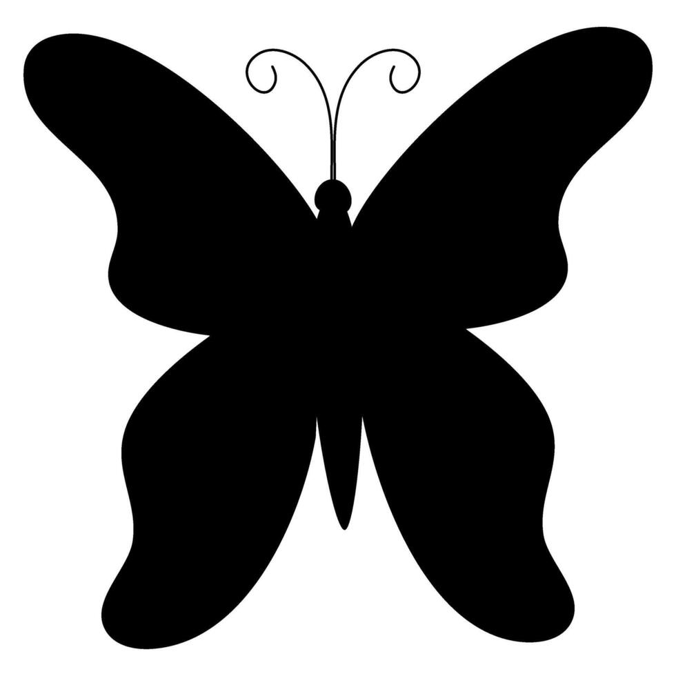 Simple monarch spring flat silhouette butterflies illustration. Black butterflies collection. Silhouettes vector