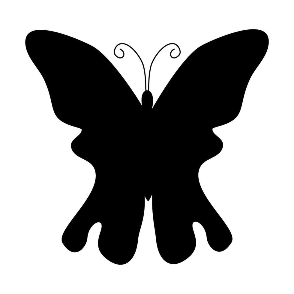 Simple flat monarch for content silhouette butterflies illustration. Black butterflies collection. Silhouettes, vector