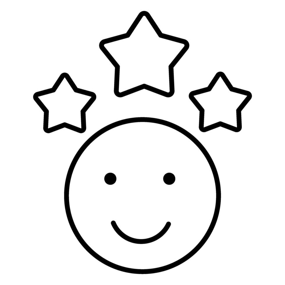 Emoji with star outline icon vector
