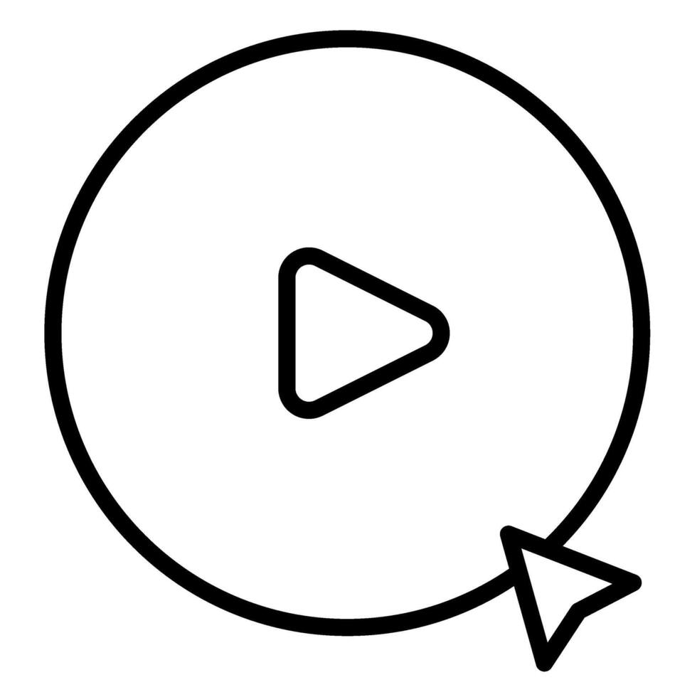 Play button icon set. player buttons, Start audio and play sign, line icons. SVG vector