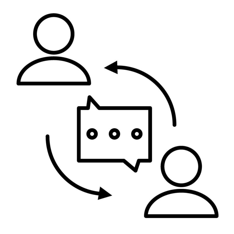icon of two people engaging in conversation, featuring speech bubbles vector