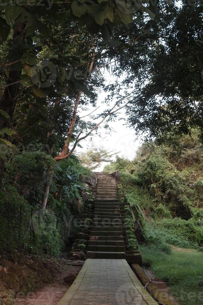 The stairs in ratu boko keraton central of java photo