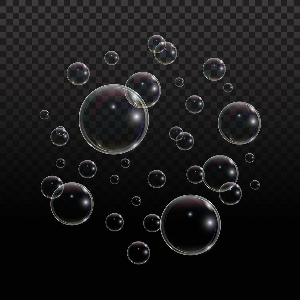 Transparent bubbles floating in the air vector
