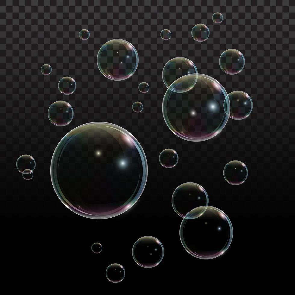 Colorful bubbles on dark background vector
