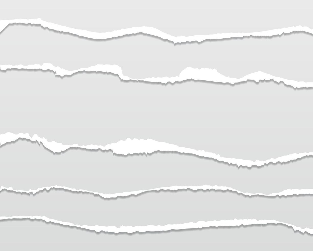 Torn paper texture with rough ripped borders on clear background. Perfect overlay element for print design and digital mockups. vector