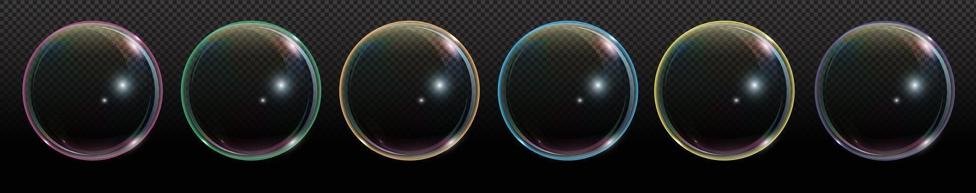 Colorful bubbles on dark background vector