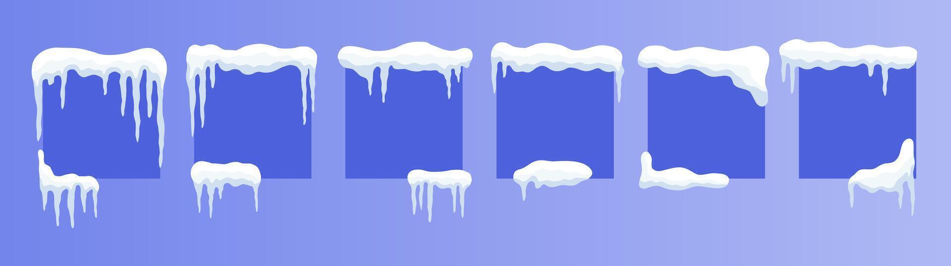 Versatile Snow-Capped Banners. Customizable square Winter Ad Designs vector