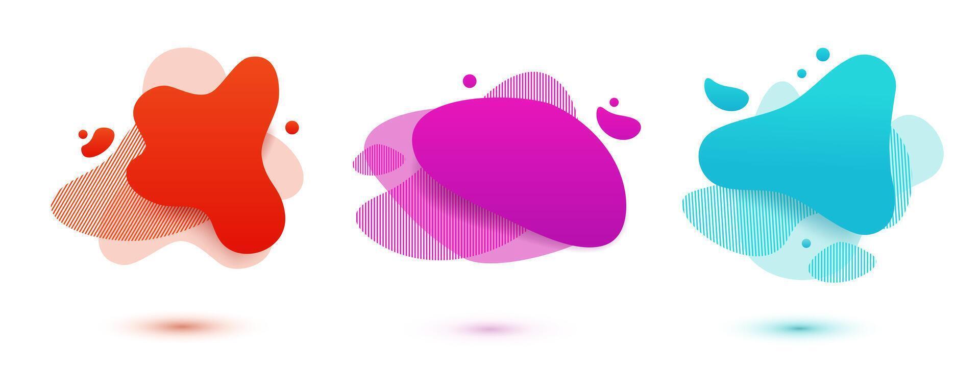 Abstract amoeba shapes in vibrant liquid colors. Use for banners, logo backdrops, flyer design or digital visual identity. vector