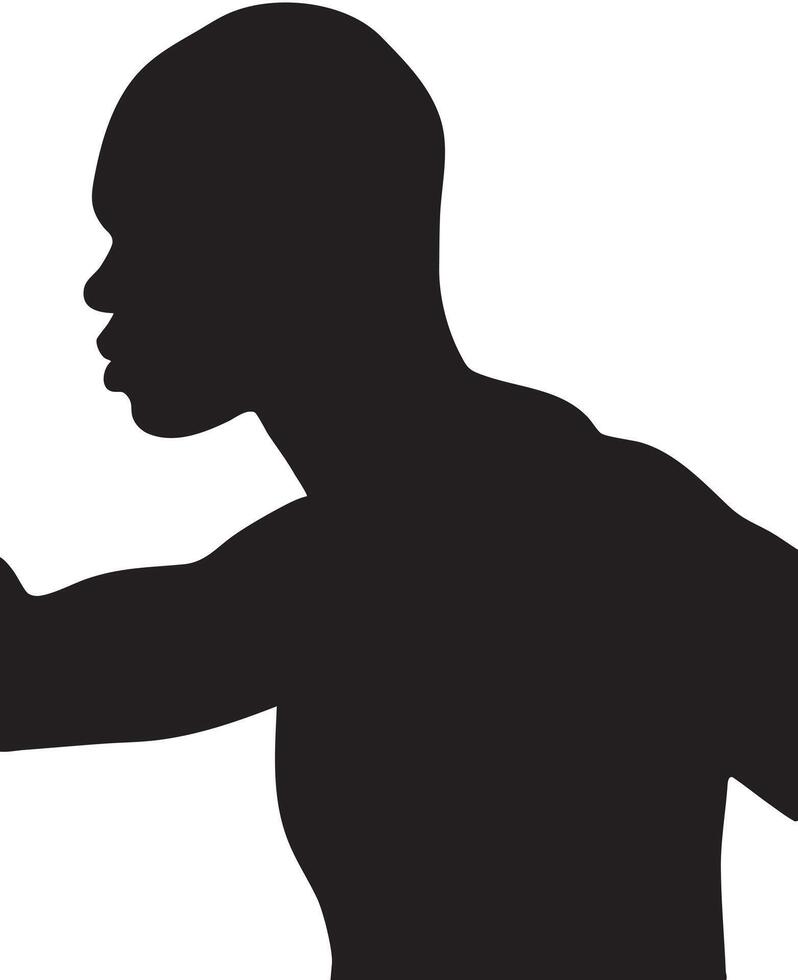 Silhouette of Athletic Man in Profile vector