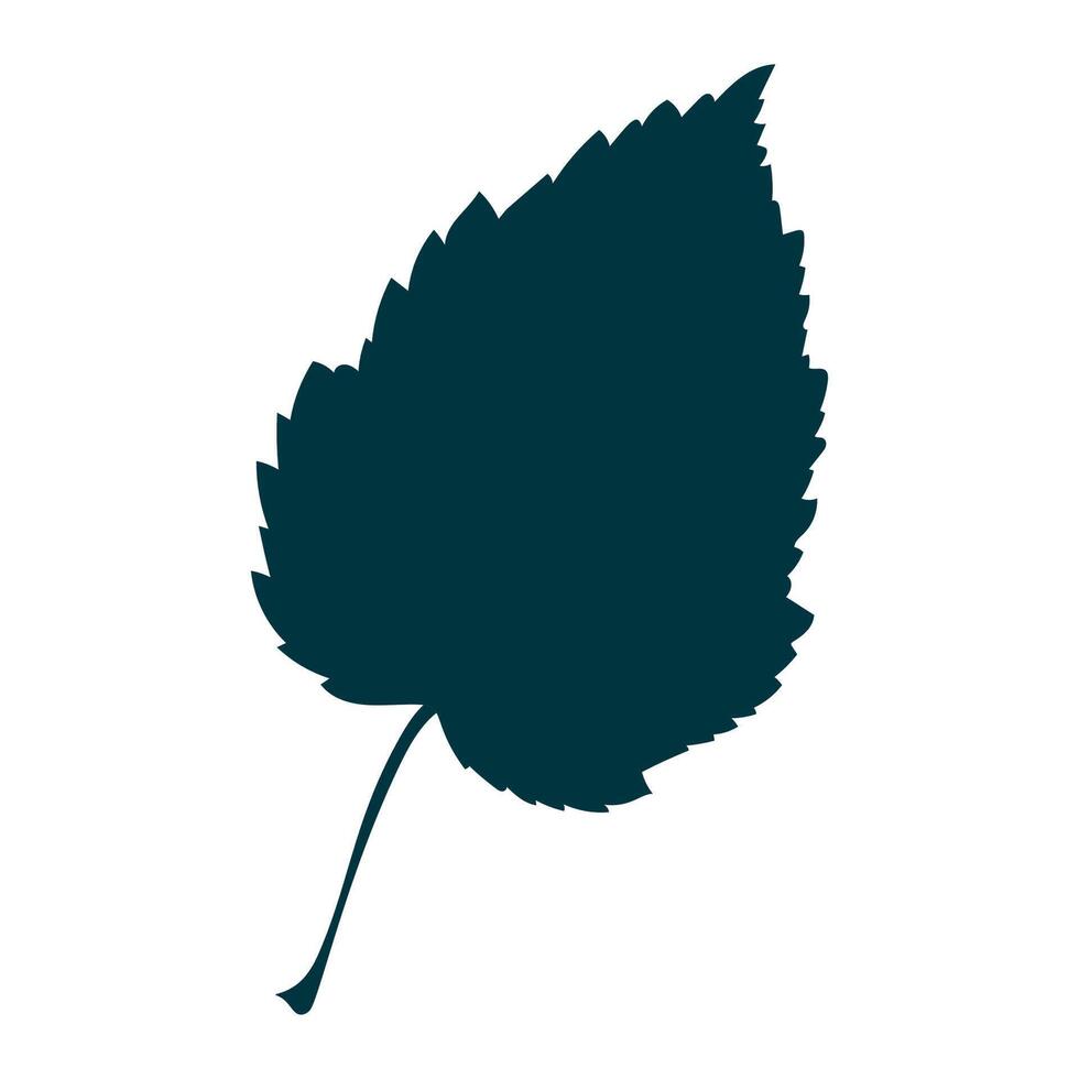 Hand-drawn maple leaf silhouette on white background. Flat style illustration. vector