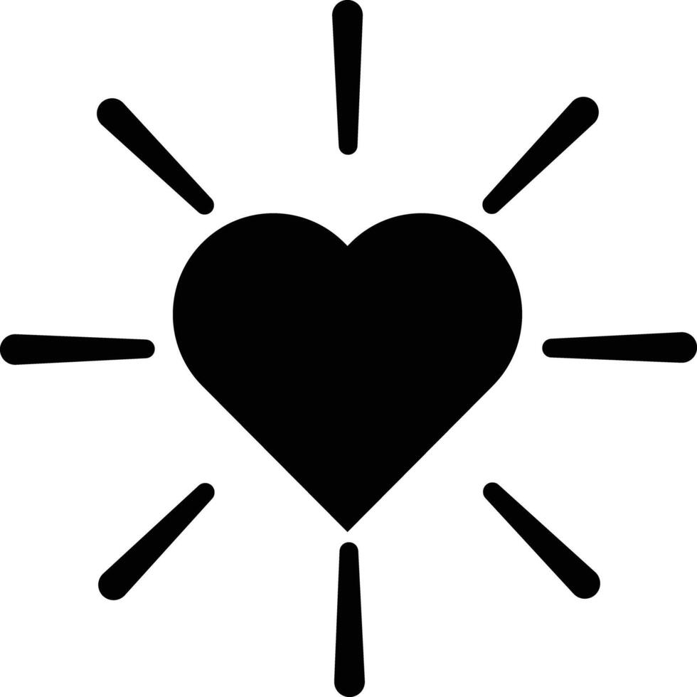 Shining heart rays icon. Hearts with shine icon. Love burst isolated on white background. Heart sunshine sign concept vector