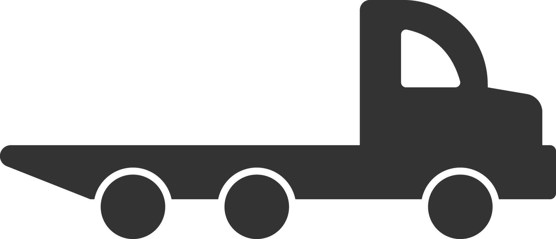 Simple flatbed truck silhouette icon. flatbed truck icon on a white background vector