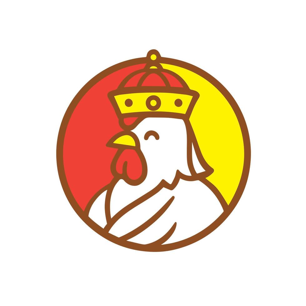 King Chicken Mascot Logo Design vector