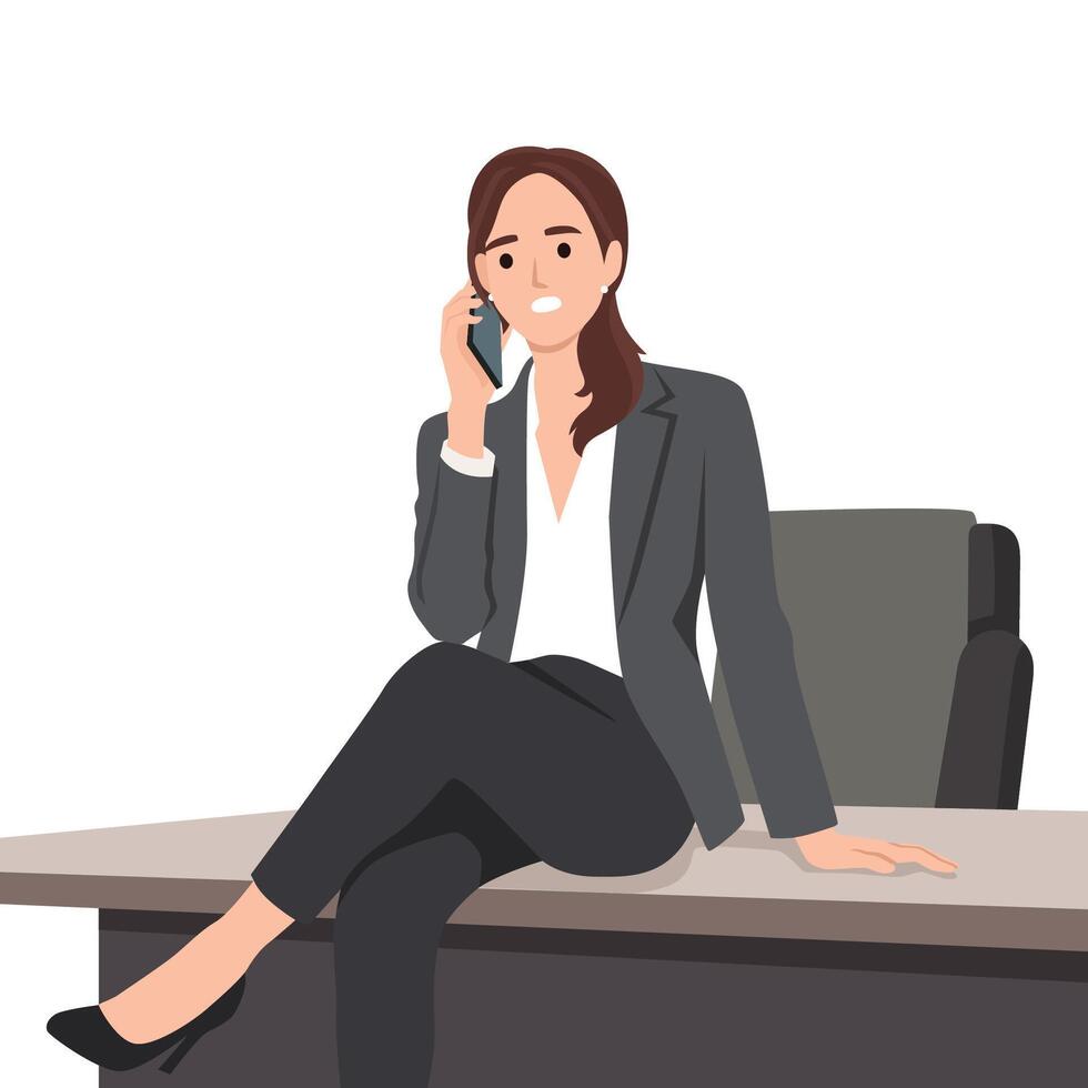 Businesswoman on the phone vector