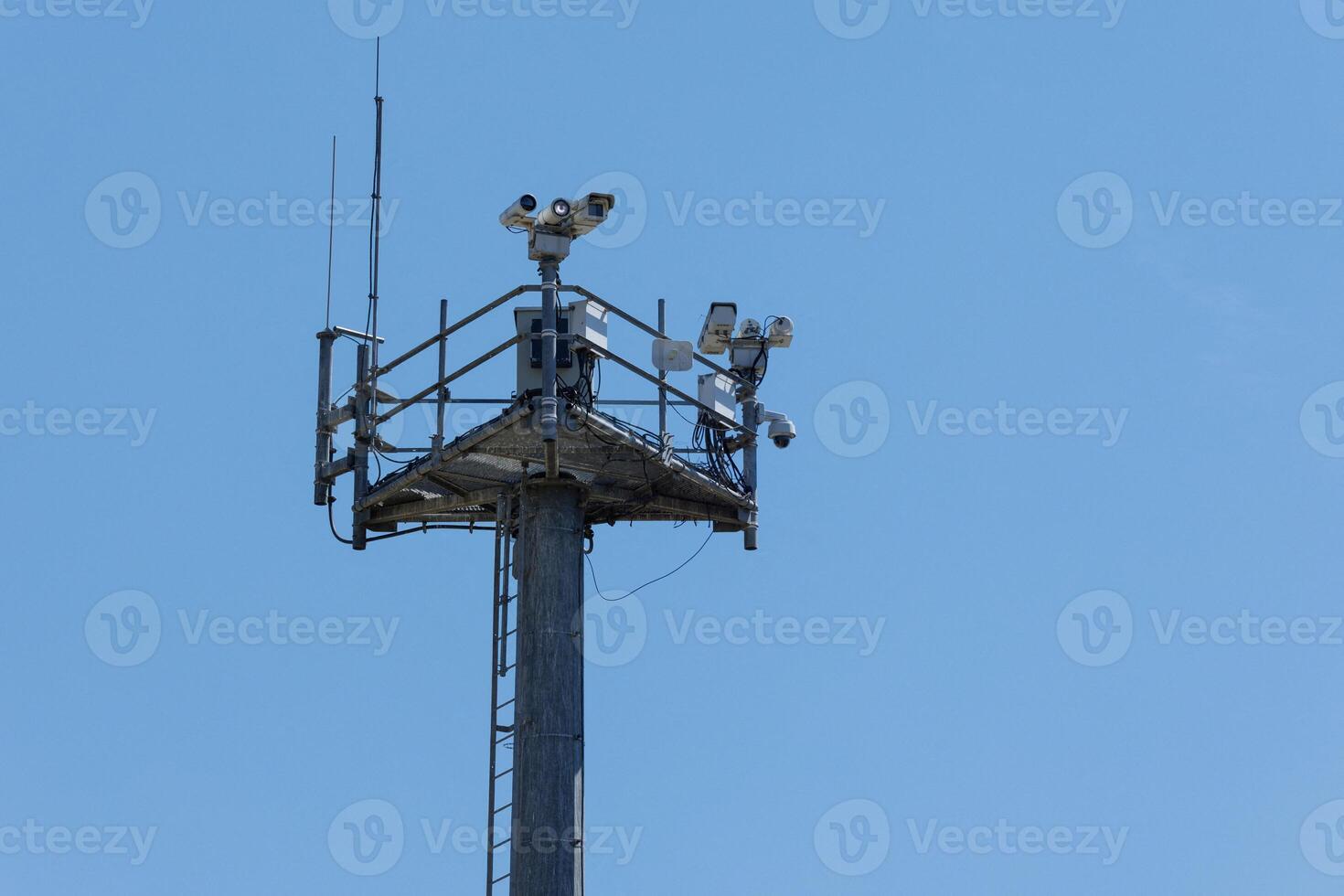 Electronic Monitoring Equipment at US-Mexico Border Wall in San Diego photo