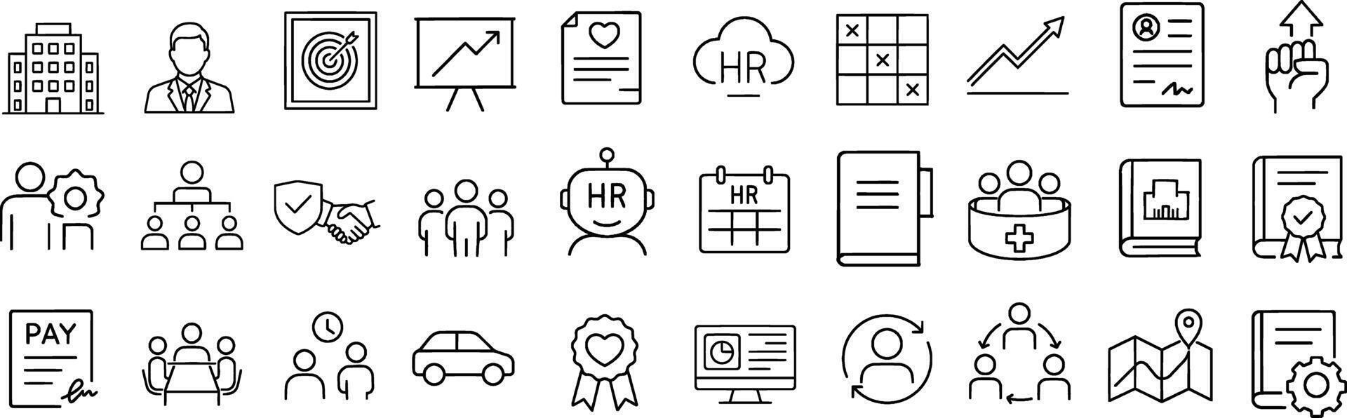 Business and HR related icons collection vector