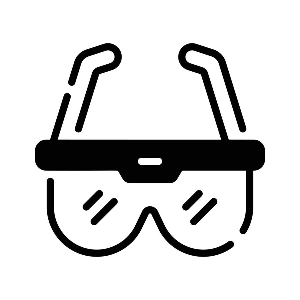 A handy glyph style icon of lab goggles, ready for premium use. vector