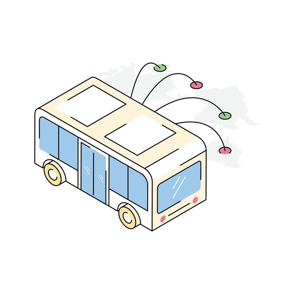 Get a glimpse of this bus travel isometric icon vector
