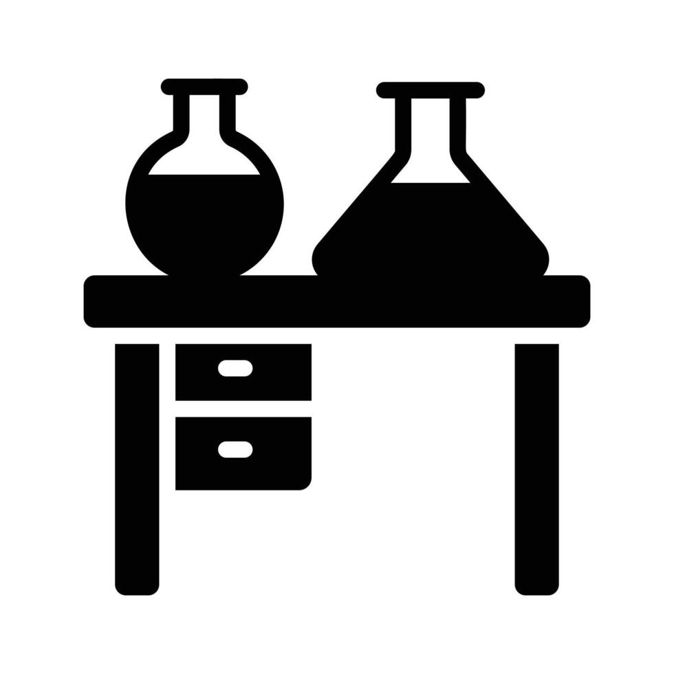 Lab table icon creatively designed in glyph style vector