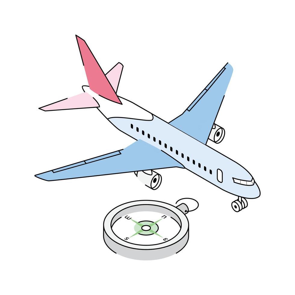 An amazing isometric icon showing a flight departure vector