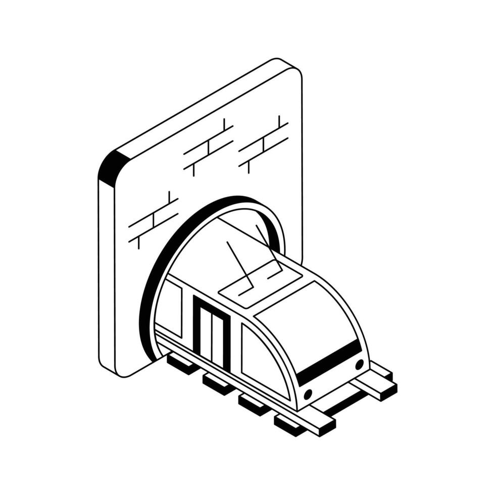 A visually engaging isometric icon of underground tunnel. vector