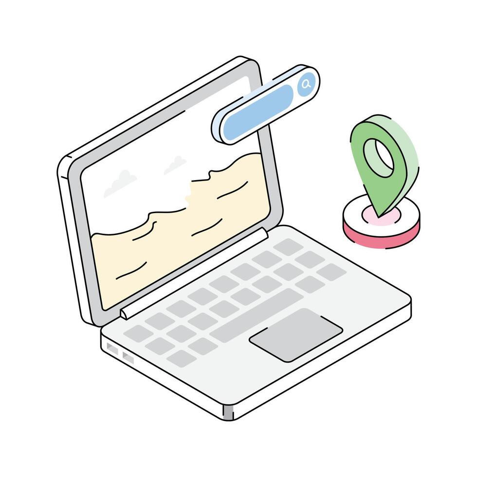 Check out this isometric icon of search location vector