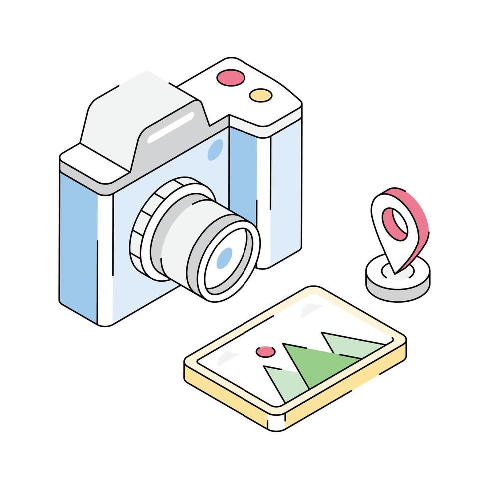 Check out this isometric icon of photography gear vector